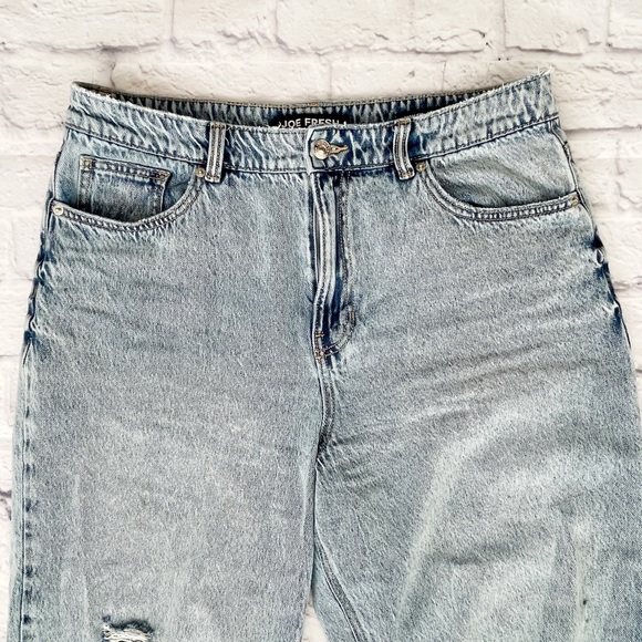 Joe Fresh Mom Fit Jeans size 32 High Waist Distressed - Picture 3 of 8